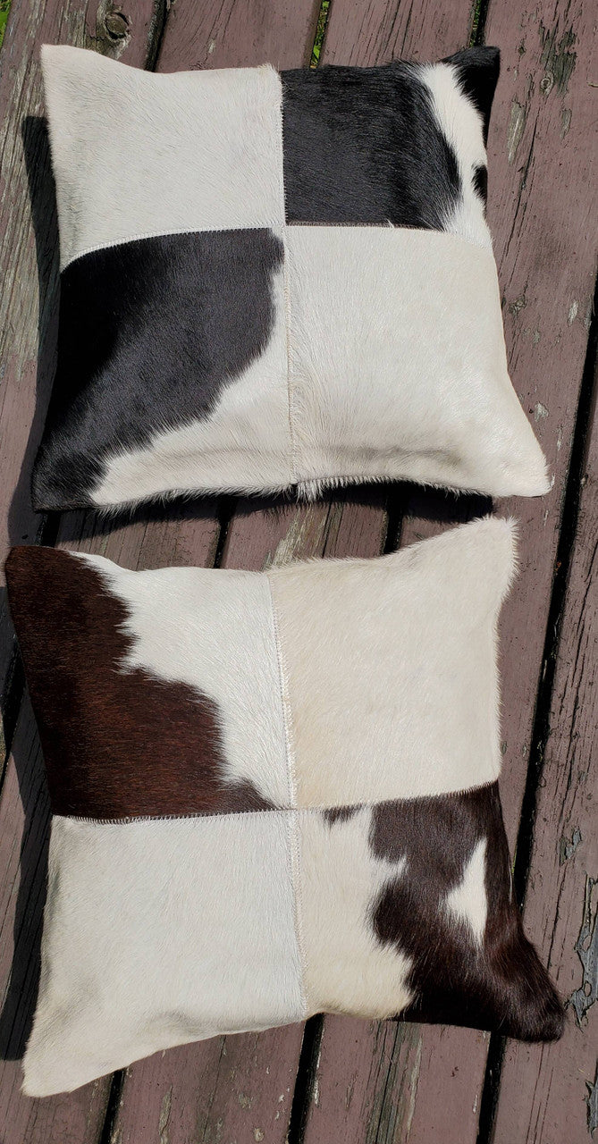 Beautiful cowhide pillows are well made and the fabric is gorgeous. you will definitely purchase more of these black white natural cow hide cushion covers here again.