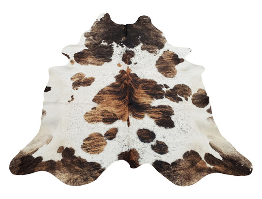You can use this giant cowhide rug in your living room or master bedroom, beautiful sheen with a mix of spotted darker brown and black, natural and real
