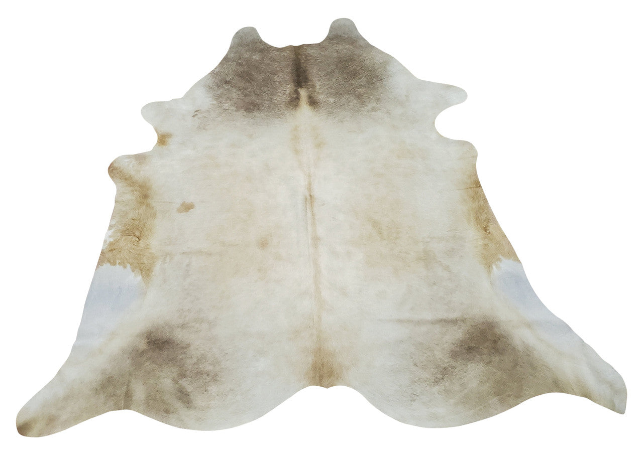 Put this beautiful dark beige cowhide rug Canada on another shag and the room with be magically transformed, the gray will match the entire space.