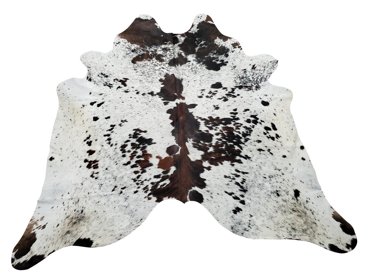 Natural Speckled Black White Cowhide Rug 6.6ft x 6.6ft