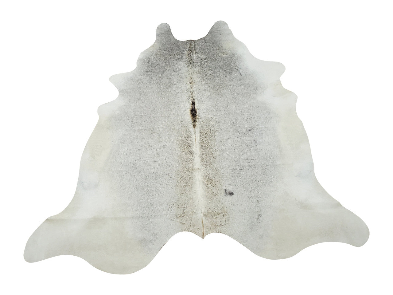 A stunning excellent quality cowhide rug in beautiful grey ivory perfect to use it as bench upholstery or draped over furniture.