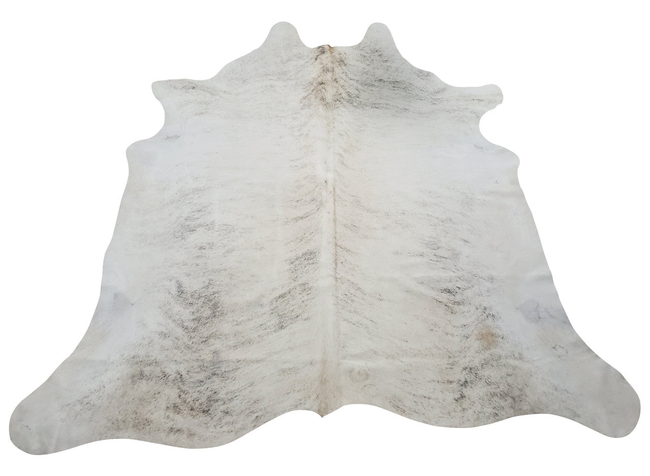 This gorgeous grey brindle cowhide rug is premium Brazilian, hand picked for exotic patterns, these grey and white cowhides are also amazing for upholstery.
