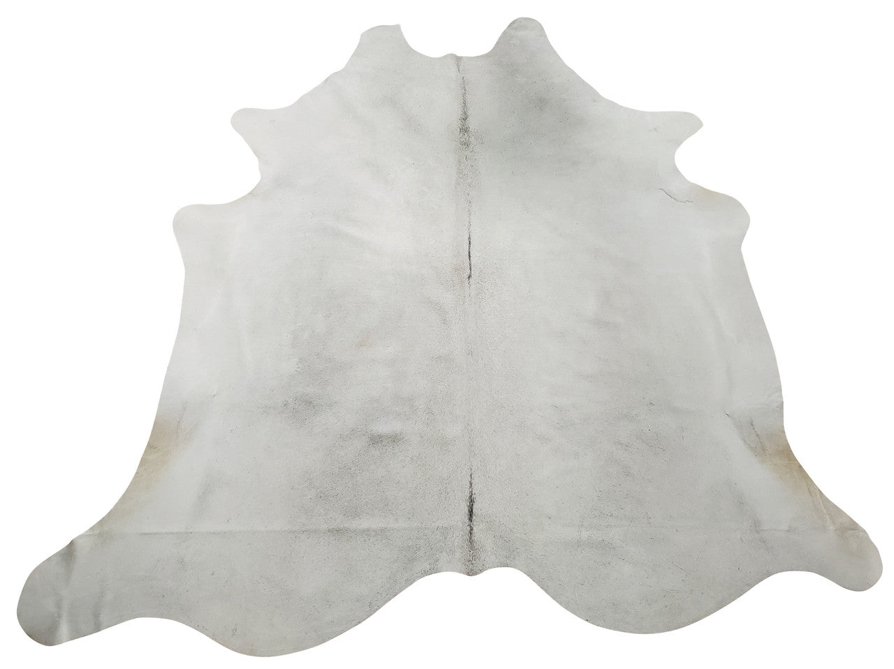 Beautiful grey cowhide rug in oversize size with some tan comes with amazing craftsmanship and fast shipping all over Canada, select for the natural and real pattern.