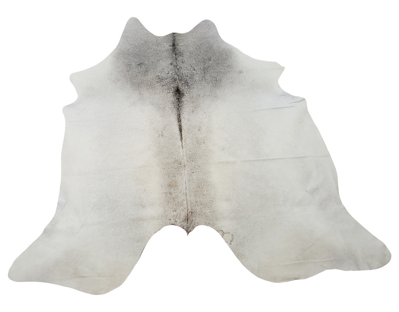 This grey cowhide rug will be a big statement piece in any space making it a marvel, this is natural and handpicked for unique pattern.