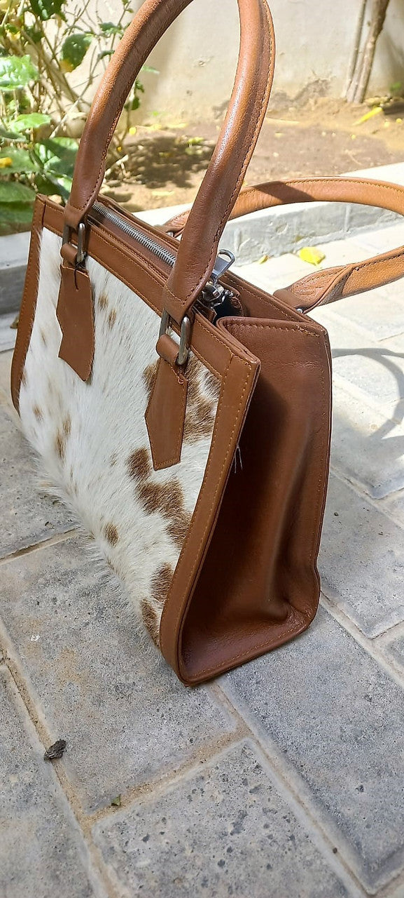 Natural Real Cowhide Shoulder Purse