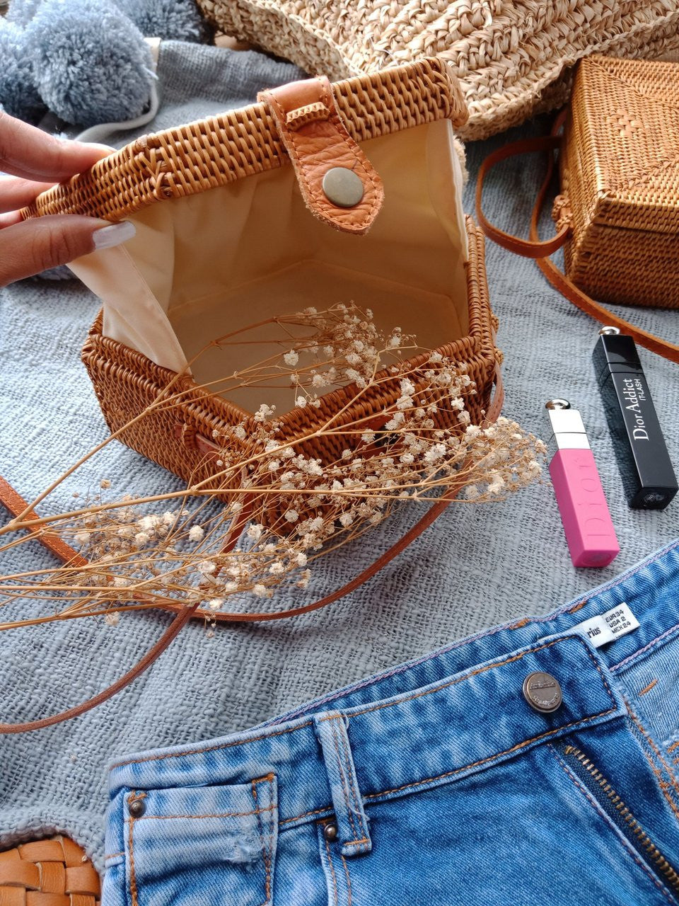 rattan wicker bag