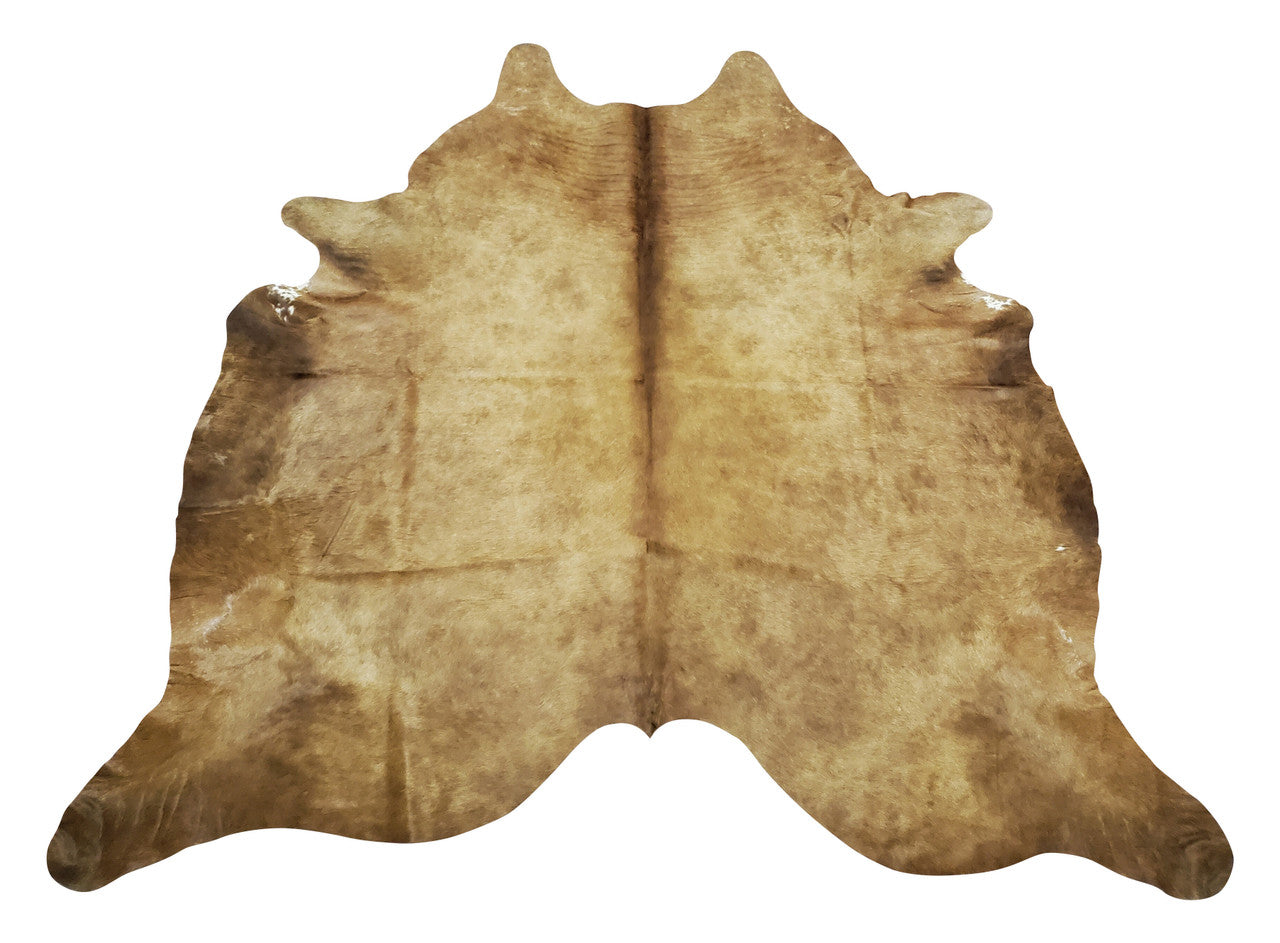 This champagne brown cowhide rug is unique in many ways, its color is unique, beautiful and rich brown that has hints of gold throughout.