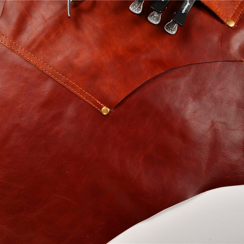 Genuine Leather BBQ Apron for Men with Full Grain Pockets