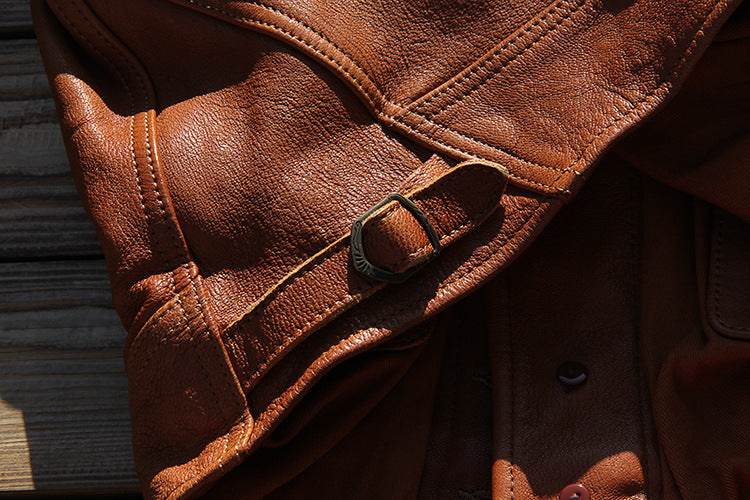 real leather jacket mens with stand collar