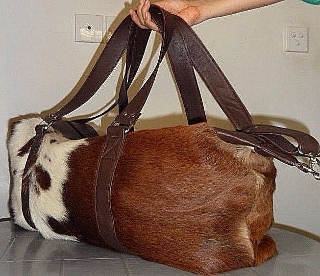 large travel cowhide bag.