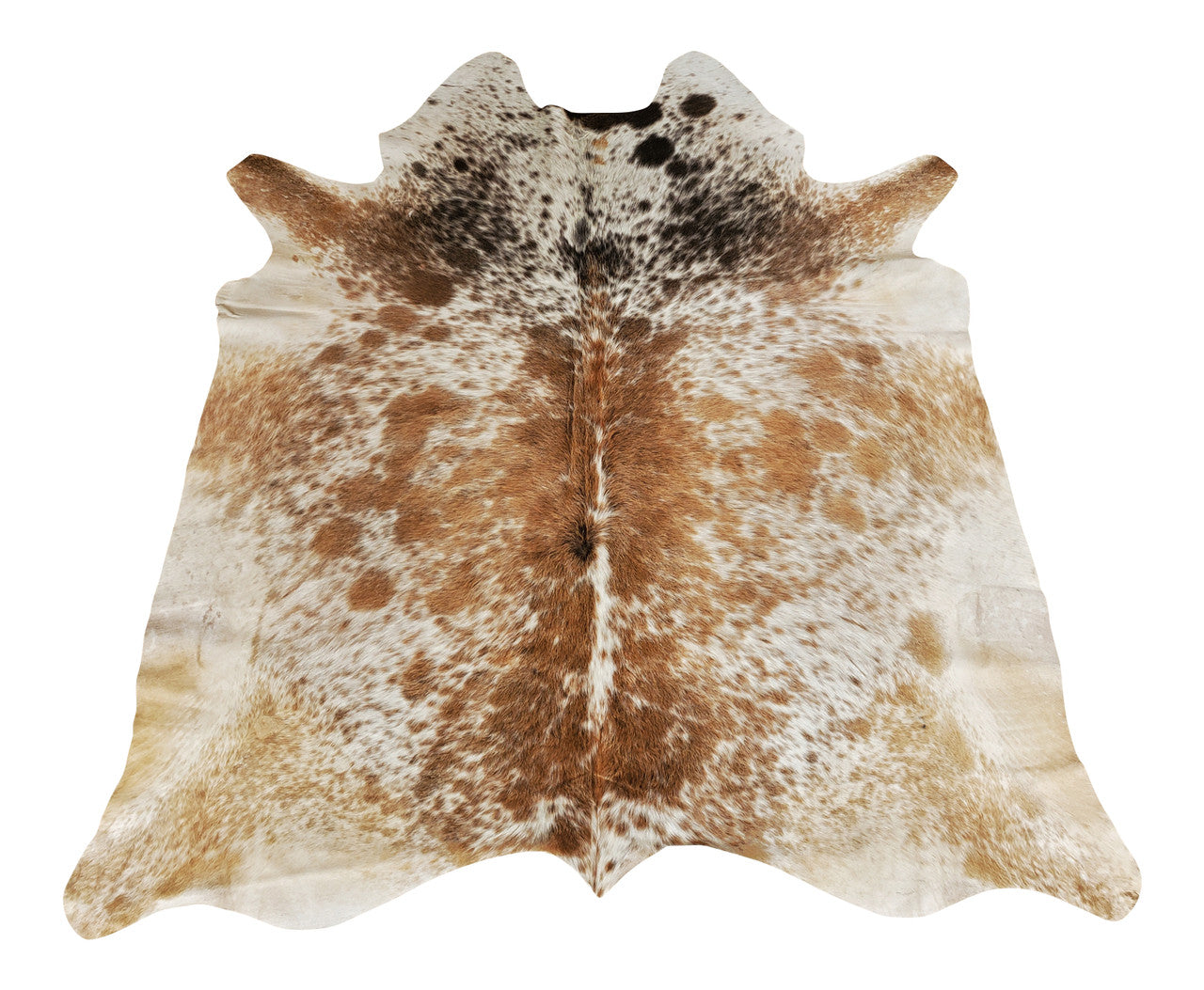 Tricolor Salt And Pepper Cowhide Rug 6ft x 5.6ft
