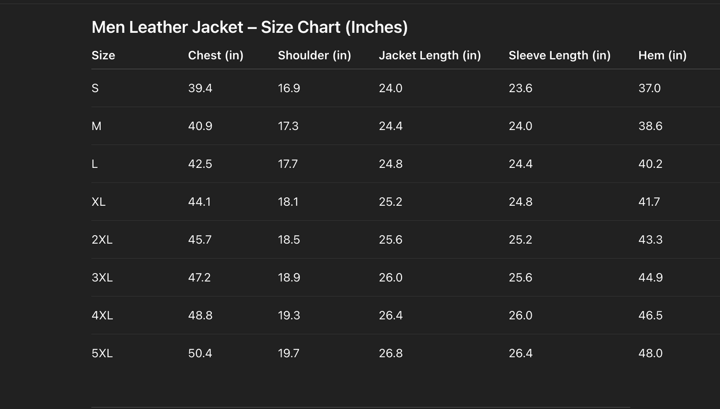 Men slim fit leather biker jacket