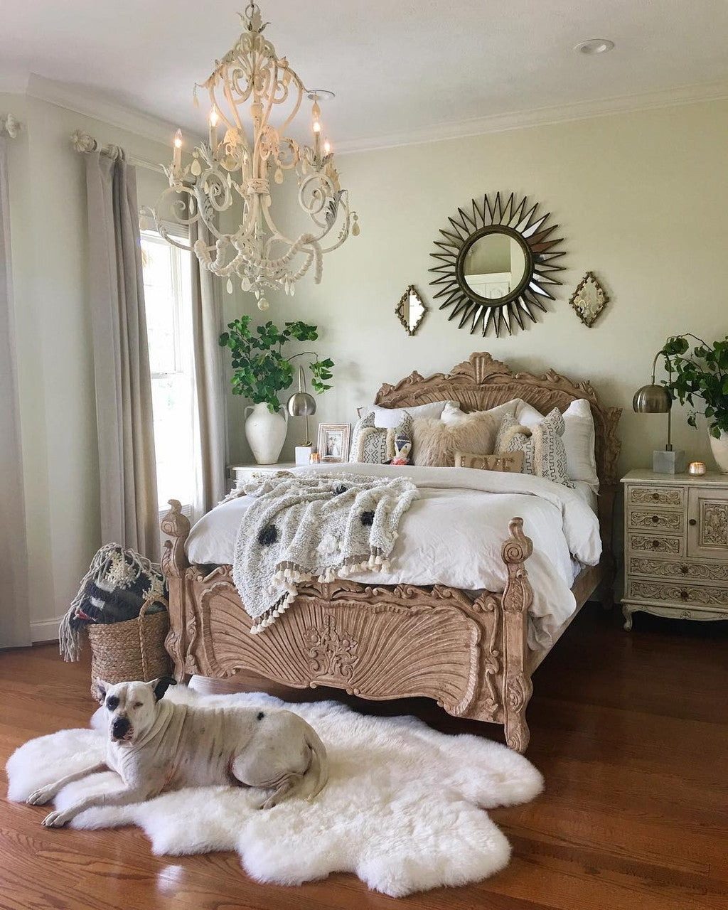 One of its kind sheep fur rug made from four pelts