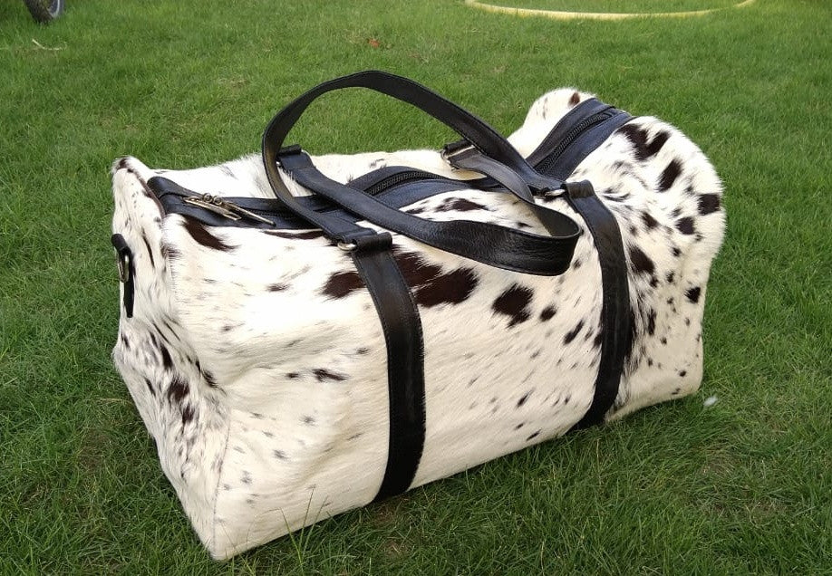 The cow skin tote bag is exactly what you expect and the quality is second to none! Very nice cow bag for the price!