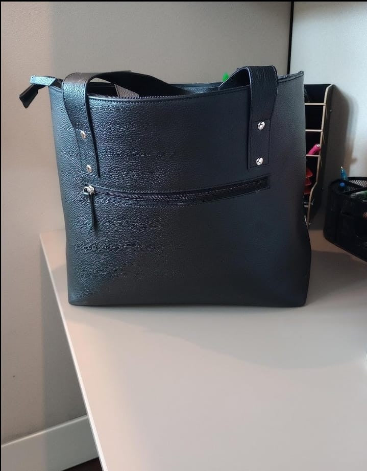 Black White Cowhide Handbag Purse