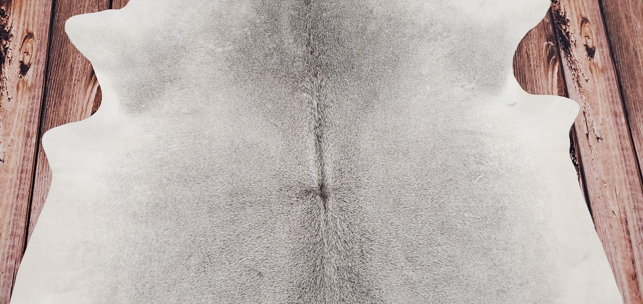 Natural Light Grey Cowhide Rug 6.2ft x 6.2ft