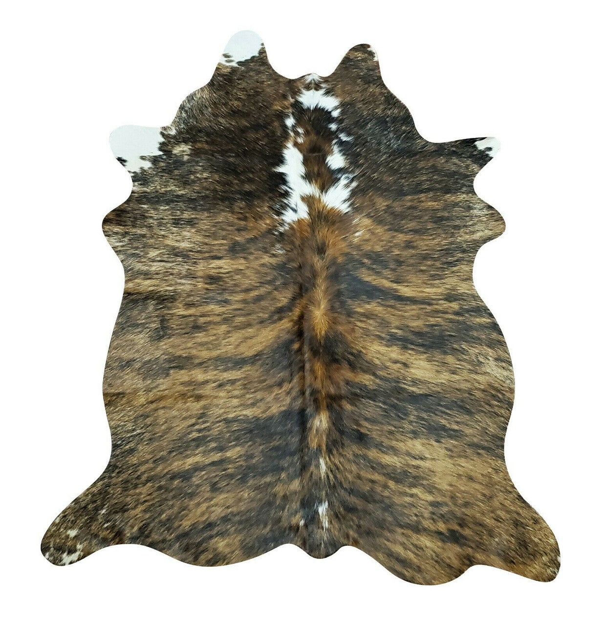 New brown white cowhide rug in a unique extra small size is now available from Canada-wide designers.