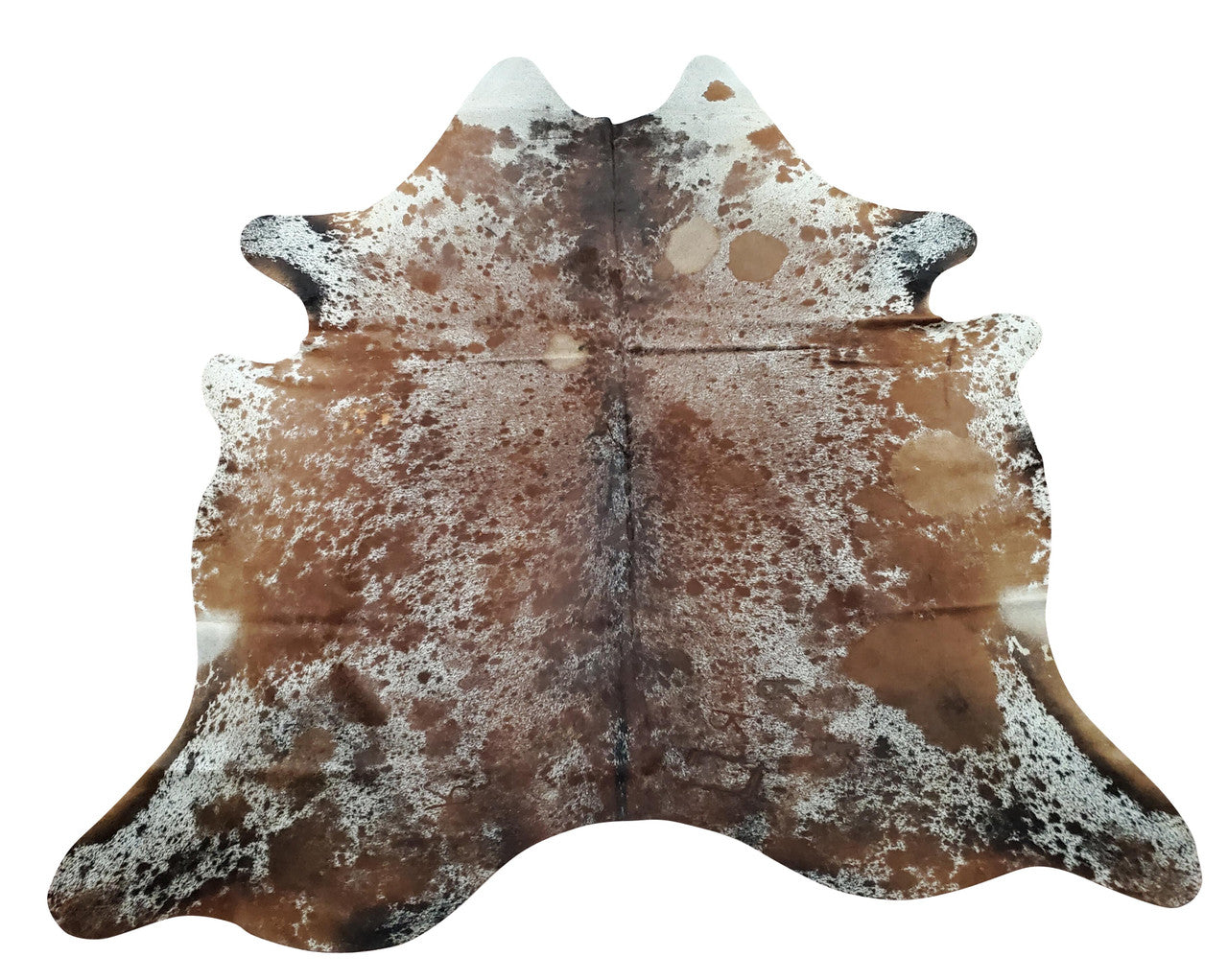 This amazing salt and pepper cowhide rug looks fascinating in black, brown and white, while featuring unique patterns and exciting textures.