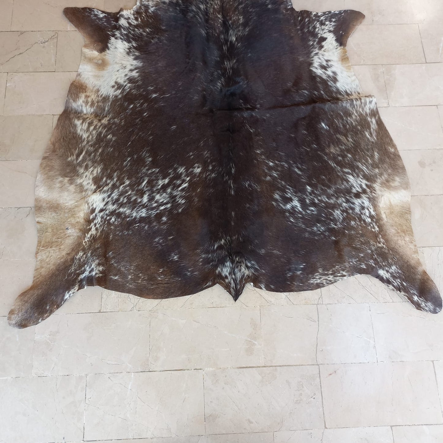 dark speckled mini extra small cowhide rug