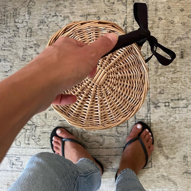 Rattan Picnic Bag With Lid