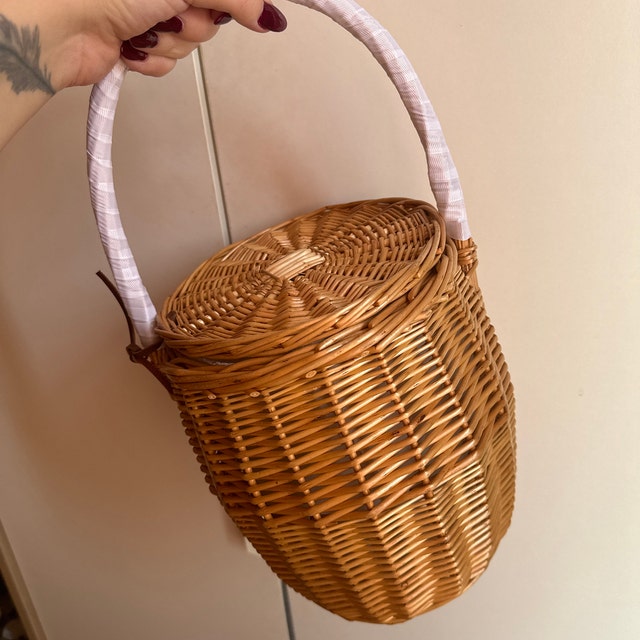 Rattan Picnic Bag With Lid