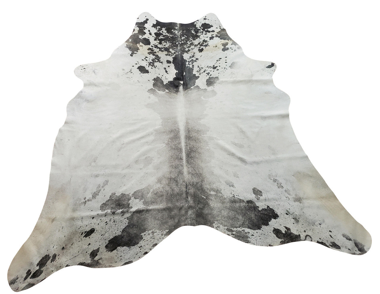 This large grey white cowhide rug is beautiful than expected, such an amazing pattern, authentic and natural, these are easy to clean and maintain.