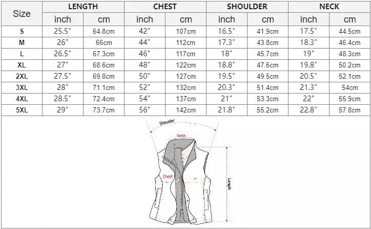 Motorcycle Black Leather Vest for Men