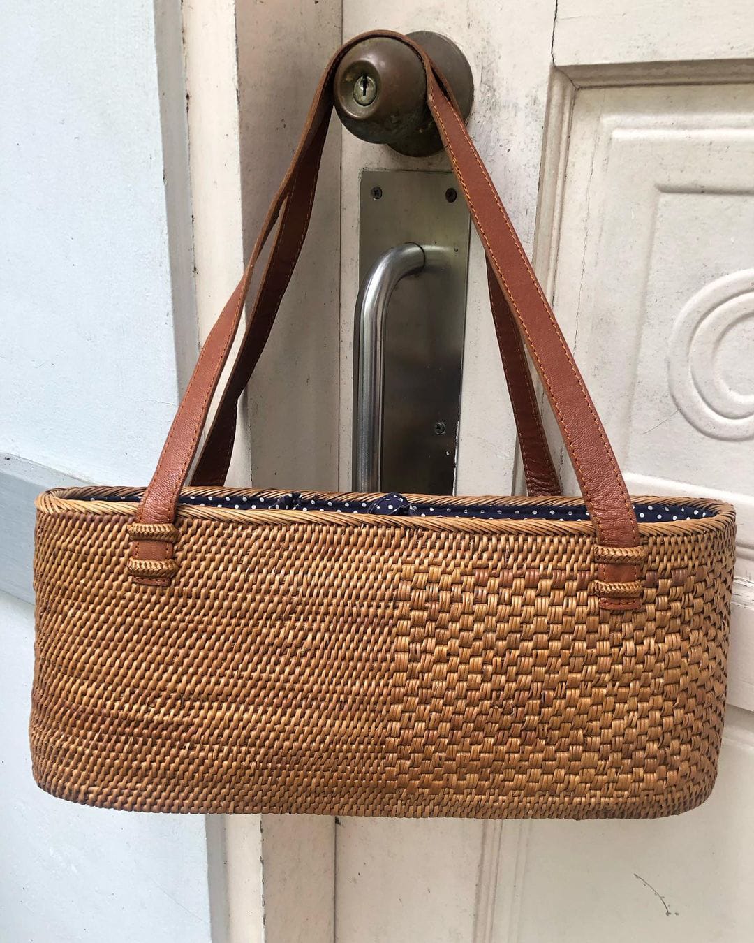 Real Natural Rattan Shoulder Purse