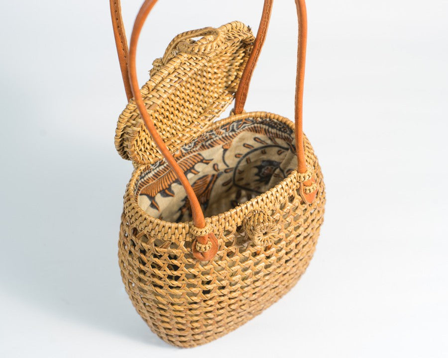 Bali Round Rattan Bucket Bag