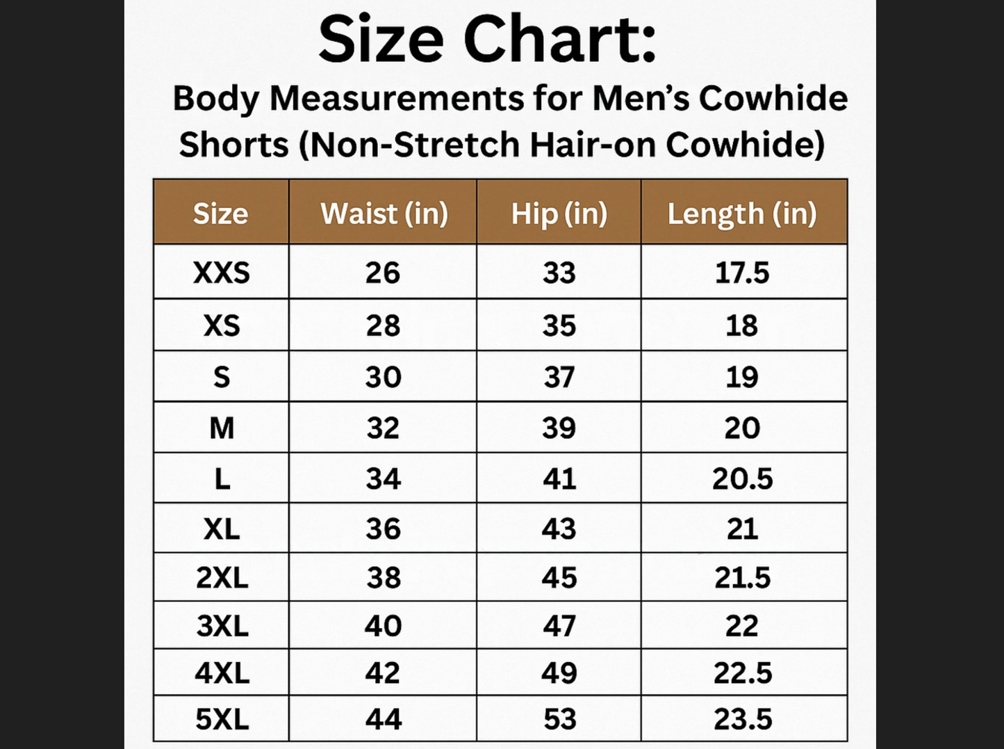 Men Hair-On Cowhide Western Shorts