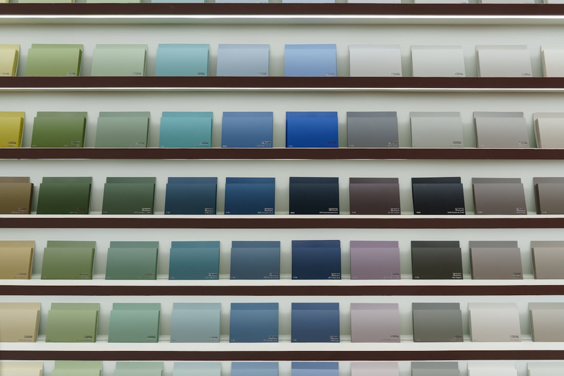 Paint swatches in a variety of colors are displayed.