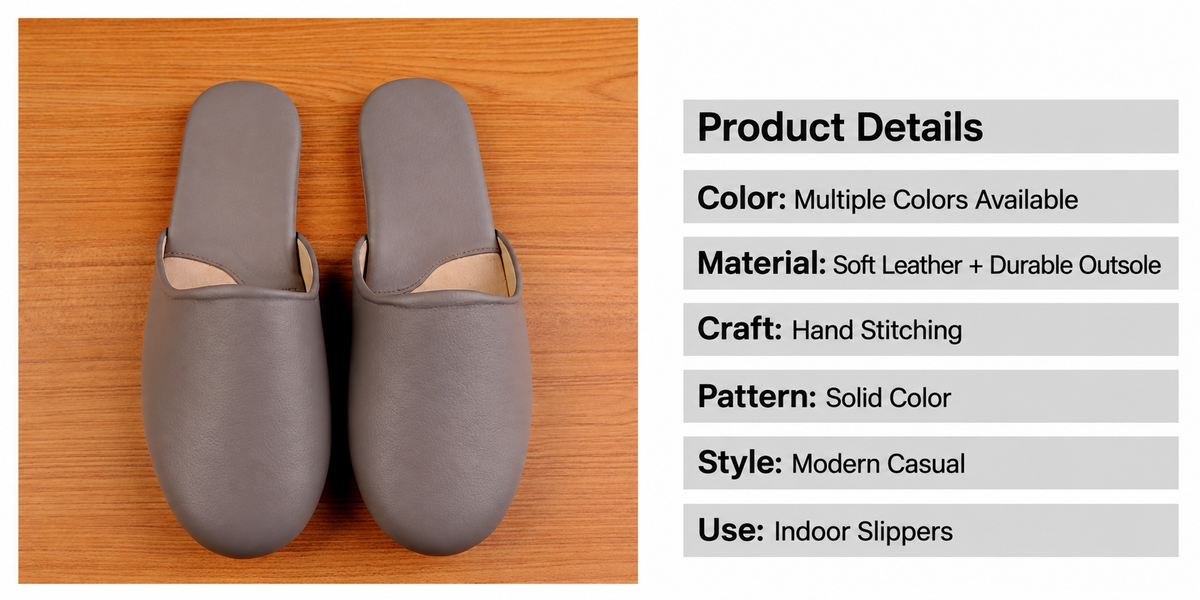 Mule Slippers for Women with Closed Toe Leather Upper