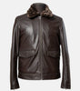 Brown Leather Jacket With Fur