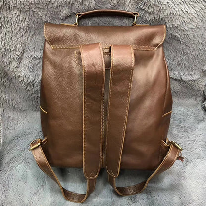 Crazy horse leather laptop backpack