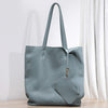 Top grain tumbled cowhide leather tote