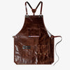 Genuine Leather Cooks Apron with Utility Pockets for BBQ and Grilling