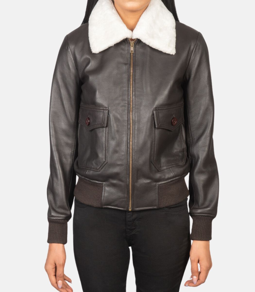 black leather jacket women bomber