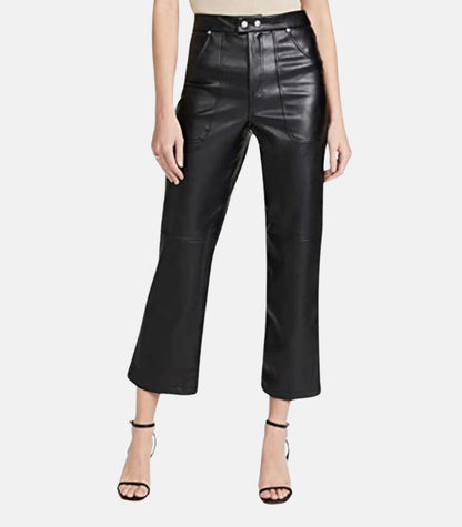 Black Genuine Leather Trouser