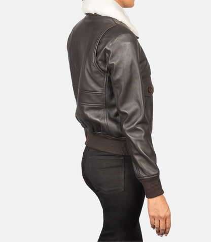 black leather jacket women bomber