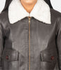 black leather jacket women bomber