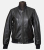 Classic Black Bomber Leather Jacket