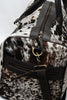 Black White Cowhide Duffel Travel Bag