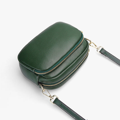 Women genuine leather small crossbody shoulder bag