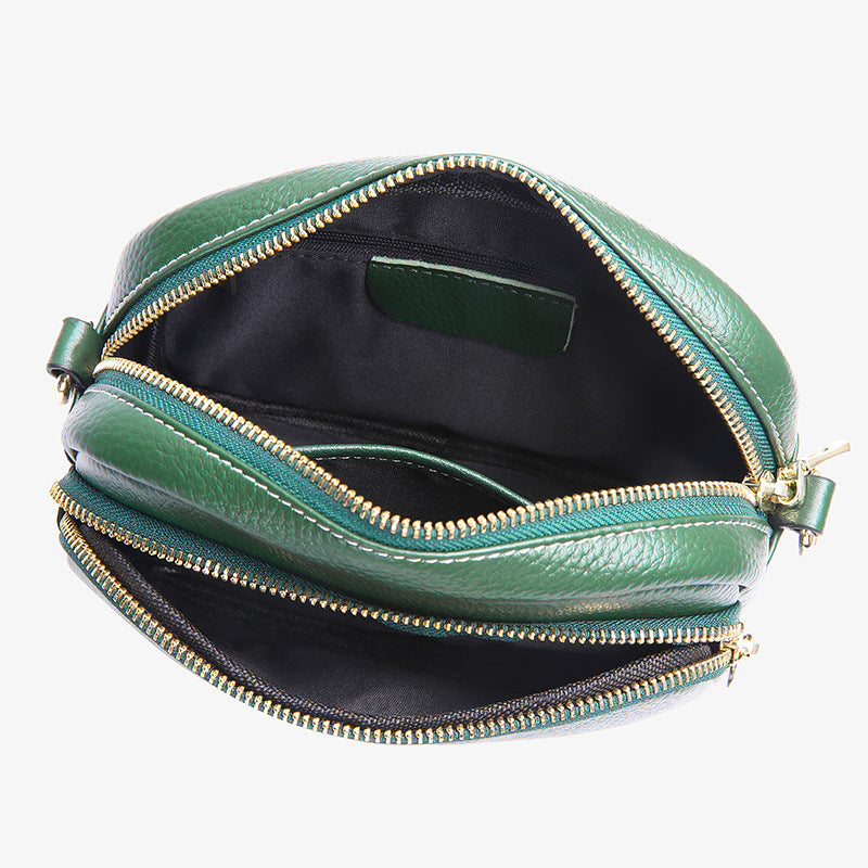 Women genuine leather small crossbody shoulder bag