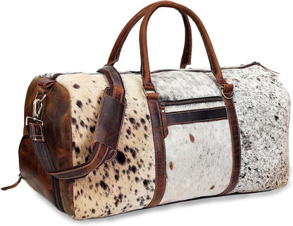 Cowhide Duffel Bag With Shoe Compartment