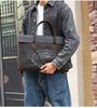 Retro crazy horse leather briefcase for work