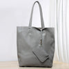 Top grain tumbled cowhide leather tote