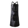 Black Leather Cooks Apron with 6 Tool Pockets