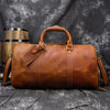Retro crazy horse leather duffle travel bag