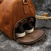 Retro crazy horse leather duffle travel bag